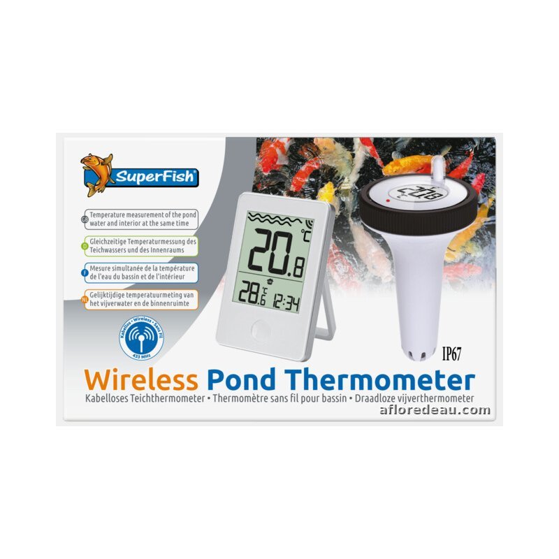 Thermomètre de bassin sans fil SuperFish, sonde flottante et écran